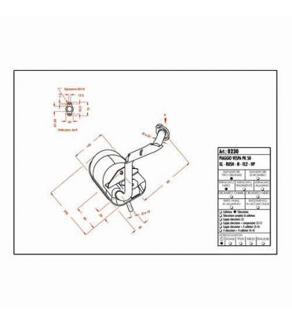 SILENCIOSO LEOVINCE SITO VESPA PK 50 R: LV0230