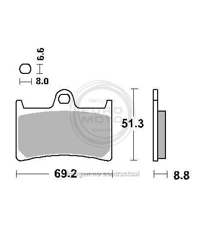 JUEGO PASTILLAS FRENO YAMAHA T-MAX 500 08 T-MAX 530 12/16 - SBS - R: P198HF
