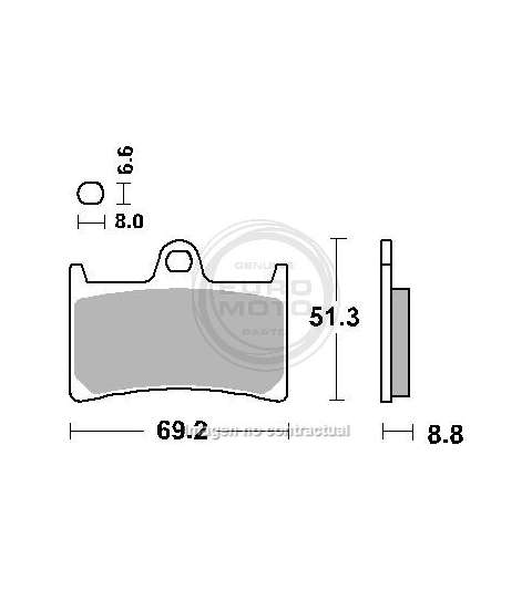 JUEGO PASTILLAS FRENO YAMAHA T-MAX 500 08 T-MAX 530 12/16 - SBS - R: P198HF