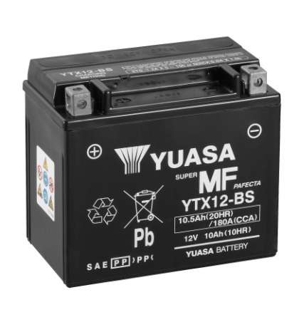 BATERIA YTX12 BS ( CON ÁCIDO ) YUASA R: 0612971Y