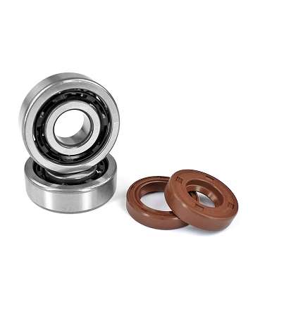 KIT RODAMIENTOS ( 6303 T2 X C4 ) JAULA POLYAMIDE + RETENES VITON MINARELLI AM 6 CARENZI R: 100014