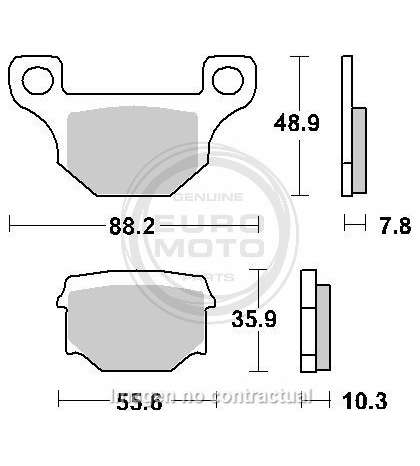 JUEGO PASTILLAS FRENO MOTOR HISPANIA RX 50 08 - SBS - R: P203HF