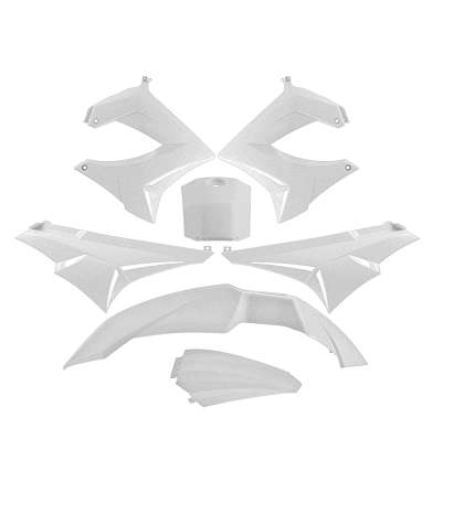 KIT DE CARENADOS DERBI SENDA DRD 02/05 X- RACE X-TREME 04/08 BLANCO ( 7 PIEZAS ) TNT R: 350001
