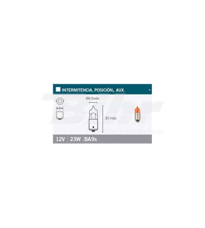 LAMPARA 12 V. 21 W BALLONETA AMBAR R: L780