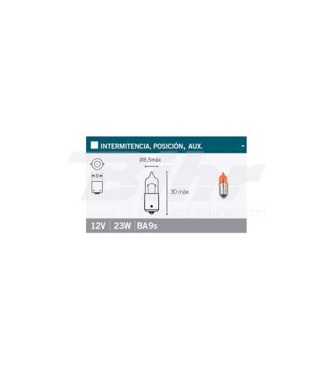 LAMPARA 12 V. 21 W BALLONETA AMBAR R: L780
