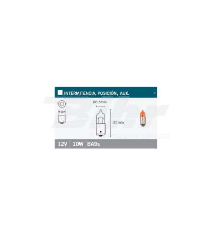 LAMPARA 12 V. 10 W. NARANJA R: L829