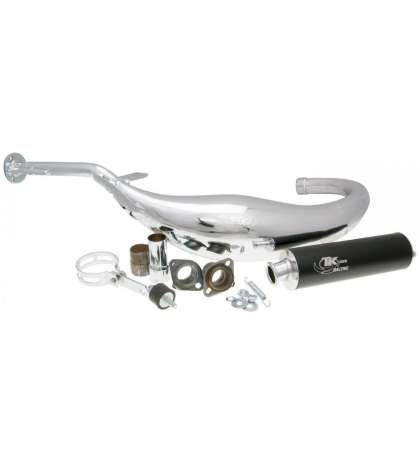TUBO DE ESCAPE DERBI E3 MOTOR PIAGGIO ( COMPETICIÓN ) 80 C.C. CROMADO TURBO KIT R: CARR 11 C