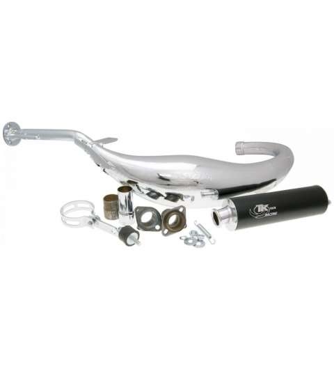 TUBO DE ESCAPE DERBI E3 MOTOR PIAGGIO ( COMPETICIÓN ) 80 C.C. CROMADO TURBO KIT R: CARR 11 C