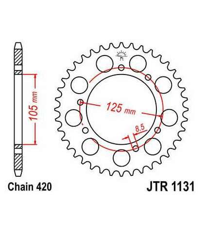 CORONA DE ARRASTRE DERBI SENDA 53 Z. JT R: R113153