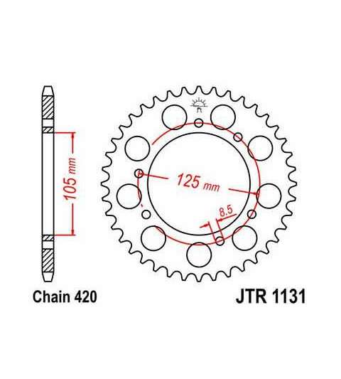 CORONA DE ARRASTRE DERBI SENDA 53 Z. JT R: R113153