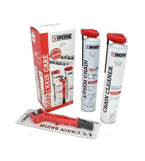 GRASA CADENAS IPONE X-TREM ROAD 750ML (AEROSOL) + 1 SPRAY LIMPIADOR CADENAS 750 ML (AEROSOL) + 1 CEPILLO CADENAS R: S28751D