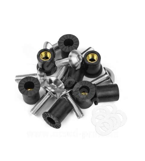 KIT TORNILLOS CUPULA MOTOCICLETA PLATA ( 8 PIEZAS ) TNT R: 171005A