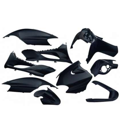 KIT DE PLASTICOS / CARENADOS YAMAHA JOG R / JOG RR 50 NEGRO METALIZADO ( 9 PIEZAS ) TNT R: 366861