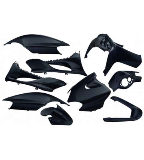 KIT DE PLASTICOS / CARENADOS YAMAHA JOG R / JOG RR 50 NEGRO METALIZADO ( 9 PIEZAS ) TNT R: 366861