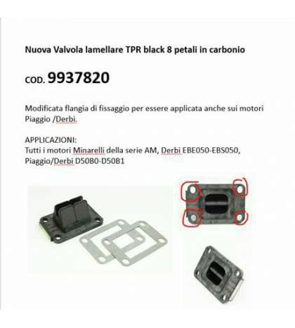 CAJA DE LAMINAS 8 PETALOS AM 6 / DERBI E2 / E3 TOP PERFOMANCE R: 9937820