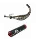 TUBO ESCAPE COMPLETO DERBI E3 ( MOTOR PIAGGIO ) 90 / 110 C.C. ALUMINIO ROJO KRM R EKRMDR