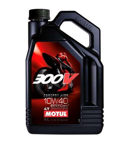 ACEITE MOTUL 300V 10W 40 FL ROAD RACING 4 T. ( ENVASE 4 LITROS )