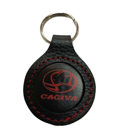 LLAVERO DE PIEL ( FABRICADO EN ESPAÑA ) LOGO CAGIVA