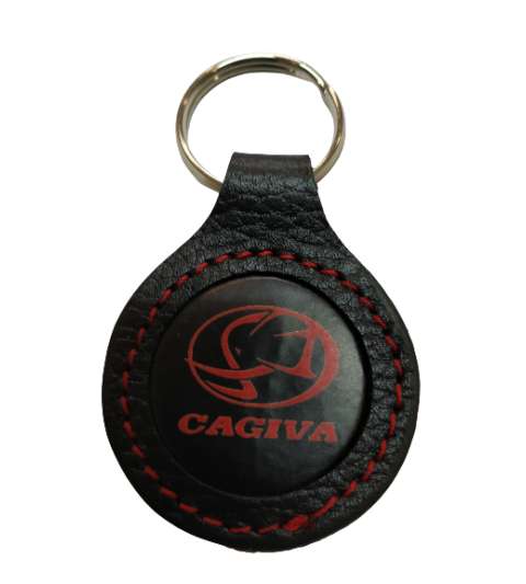 LLAVERO DE PIEL ( FABRICADO EN ESPAÑA ) LOGO CAGIVA