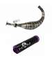 TUBO ESCAPE COMPLETO DERBI E3 ( MOTOR PIAGGIO ) 90 / 110 C.C. ALUMINIO LILA KRM R: EKRMDAV