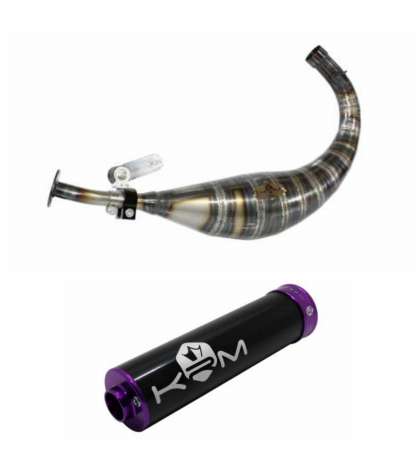 TUBO ESCAPE COMPLETO DERBI E3 ( MOTOR PIAGGIO ) 90 / 110 C.C. ALUMINIO LILA KRM R: EKRMDAV