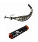 TUBO ESCAPE COMPLETO DERBI E3 ( MOTOR PIAGGIO ) 90 / 100 C.C. ALUMINIO NARANJA KRM R: EKRMDAN