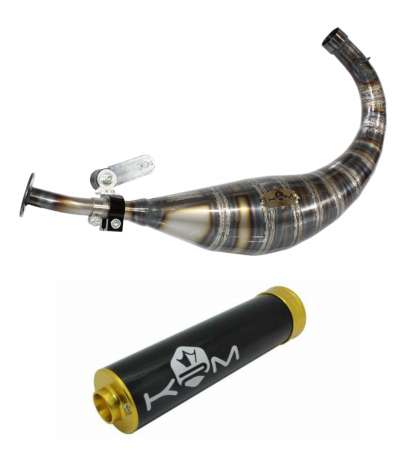 TUBO ESCAPE COMPLETO AM 6 90 / 110 C.C. ALUMINIO NEGRO ORO KRM R: EKRMO