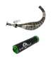 TUBO ESCAPE COMPLETO DERBI E3 80 / 90 C.C. ALUMINIO NEGRO VERDE KRM R: DEV