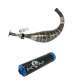 TUBO ESCAPE COMPLETO DERBI E3 80 / 90 C.C. ALUMINIO NEGRO AZUL KRM R: DEA