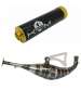 TUBO DE ESCAPE MINARELLI HORIZONTAL 90 / 100 CC - SALIDA TIPO BIDALOT NEGRO ORO - KRM - ENO
