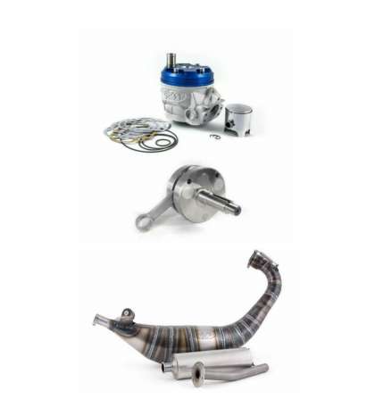 PACK DERBI E3 ( 3 PIEZAS) EQUIPO + CIGUEÑAL + ESCAPE 100 C.C. 2FAST R: EDE100