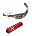 TUBO ESCAPE DERBI E3 COMPLETO 80/90 C.C. ROJO KRM R: KRRMRR