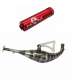 TUBO DE ESCAPE MINARELL SCOOTER 90/100 C.C. ROJO SOPORTE TIPO BIDALOT KRM R: AJ100