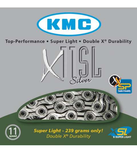 CADENA X11 SL 114 PASOS 11V PLATA - KMC - R: 31281