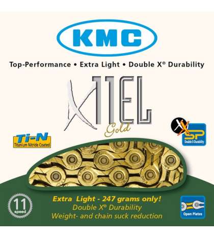 CADENA X11 EL 114 PASOS 11V ORO - KMC - R: 31282