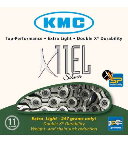 CADENA X11 EL 114 PASOS 11V PLATA - KMC - R: 31283