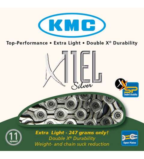 CADENA X11 EL 114 PASOS 11V PLATA - KMC - R: 31283