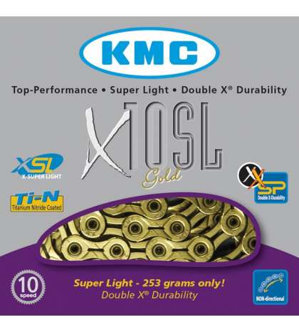 CADENA X10 SL 114 PASOS 10V ORO - KMC - R: 31257