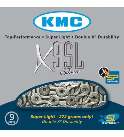 CADENA X9 SL 116 PASOS CROMADA - KMC - R: 31255