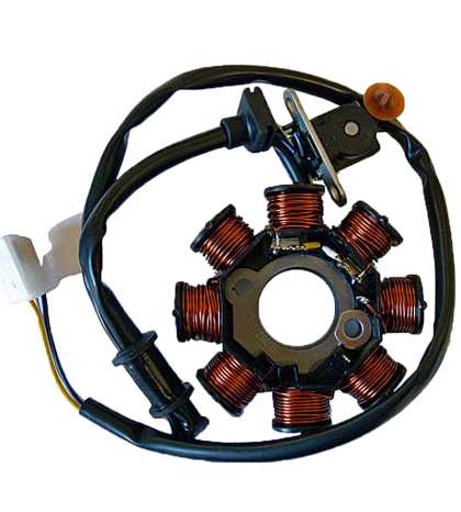 STATOR PEUGEOT VIVACITY 50 / X FIGHT 100 MITSUBA 8 POLOS 12V 140W CON PICK-UP (MOTOR PEUGEOT) R: 04163088