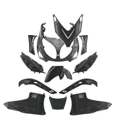 KIT PLASTICOS YAMAHA TMAX 500 2001-07 NEGRO BRILLO (12 PIEZAS) R: 367001