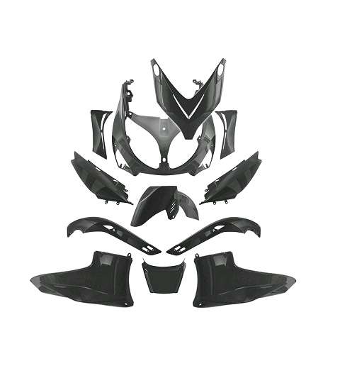 KIT PLASTICOS YAMAHA TMAX 500 2001-07 NEGRO BRILLO (12 PIEZAS) R: 367001
