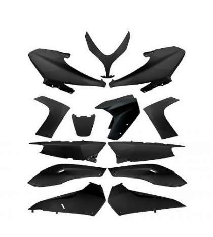 KIT PLASTICOS YAMAHA TMAX 500CC 2008-12 NEGRO BRILLO (13 PIEZAS) R: 369000M