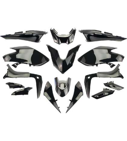 KIT DE PLASTICOS YAMAHA TMAX 530 2017-19 SX / DX NEGRO BRILLO ( 15 PIEZAS ) R: 367314