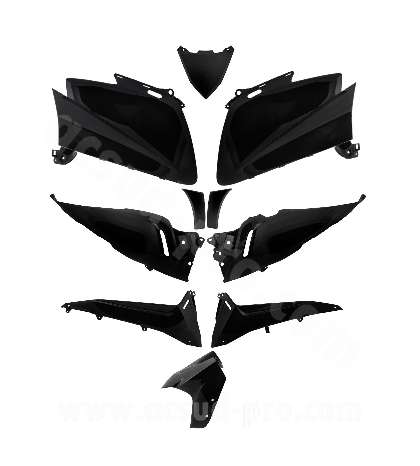 KIT DE PLASTICOS YAMAHA TMAX 530CC 2012- 14 NEGRO BRILLO (10 PIEZAS) R: 367305