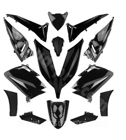 KIT DE PLÁSTICOS YAMAHA TMAX 530CC 2015-16 NEGRO BRILLO (14 PIEZAS) R: 367310