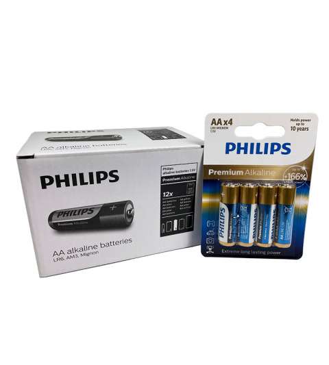 PILA PHILIPS PREMIUM ALKALINE AA ( BLISTERS 4 UNIDADES ) R: 60976865
