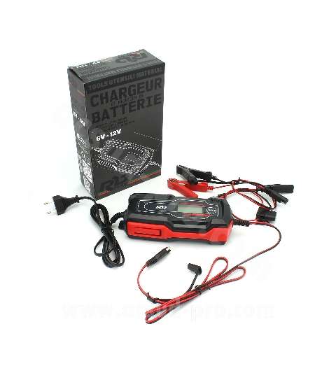 CARGADOR Y MANTENEDOR DE BATERÍAS 6-12V 4A PARA BATERÍAS STD, AGM / SLA / GEL (ENTREGADO CON CABLE PERMANENTE) RB MAX R: 229100B