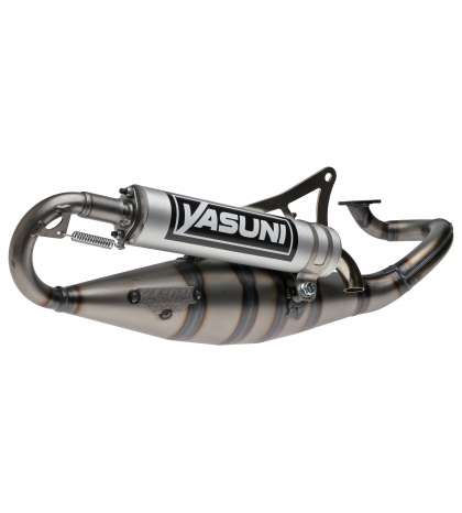 TUBO DE ESCAPE MINARELLI SCOOTER YAMAHA AEROX 50 / JOG RR 50 ALUMINIO/PLATA " R " YASUNI R: TUB902AL