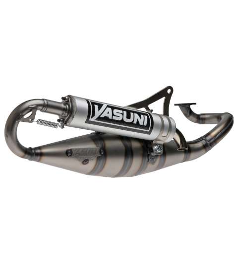 TUBO DE ESCAPE MINARELLI SCOOTER YAMAHA AEROX 50 / JOG RR 50 ALUMINIO/PLATA " R " YASUNI R: TUB902AL